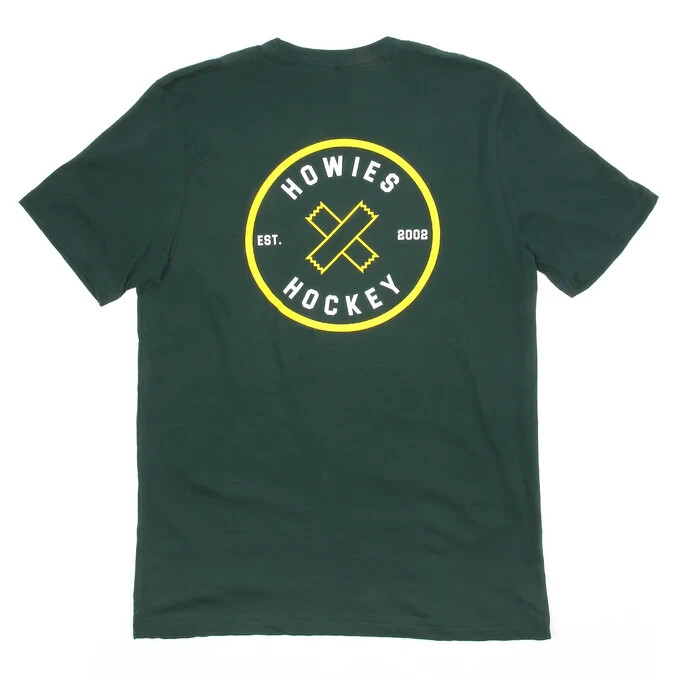 Howies Hockey Cross Check Forest Green T-Shirt - LARGE NWT FREE SHIP