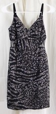 GUESS US Women's Odalies Printed Sequined Dress Black Size Small