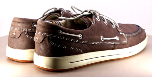 ECCO Men's Boat Shoes Size EU 47 US 13-13.5 Leather Brown - Picture 8 of 12