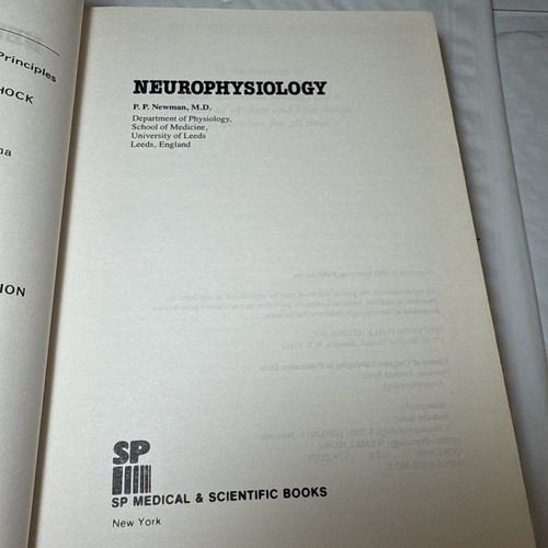 Neurophysiology 1980 Hardcover PP Newman Monographs in Modern Neurobiology UK - Picture 2 of 10