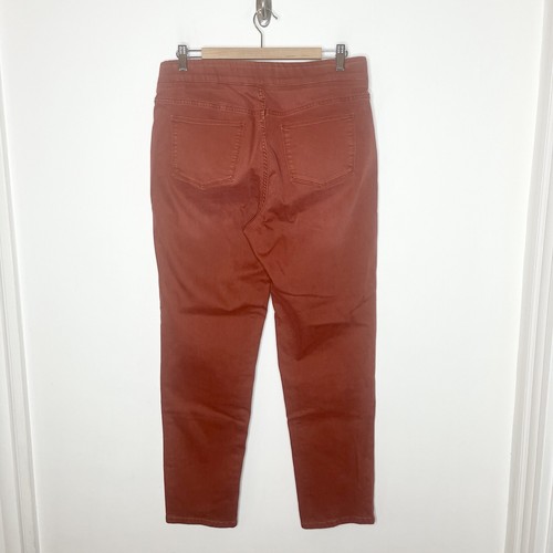 Soft Surroundings Womens Ultimate Denim Pull On Relaxed Jeans Rust Red Orange M - Picture 5 of 7