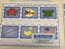 The Blue Series - Pictures And Word Label Work mats - Montessori
