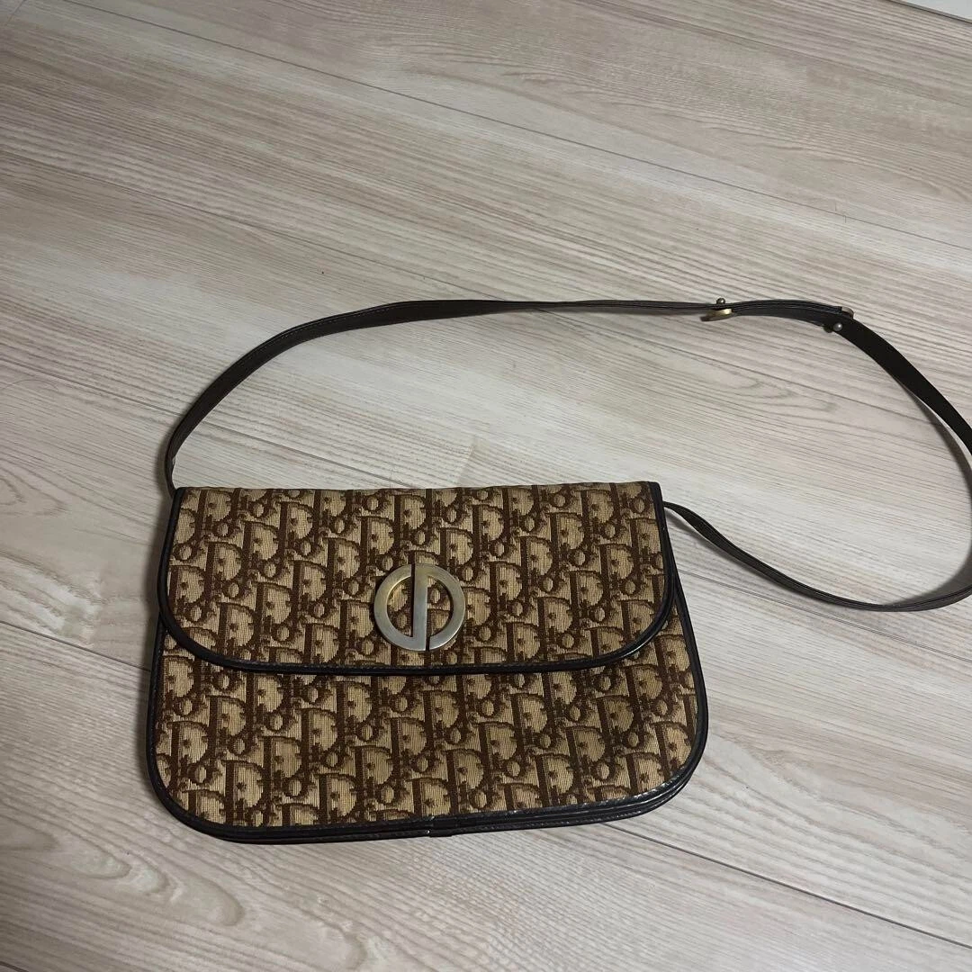 Sac bandoulière Dior trotteur toile marron authentique F1003243