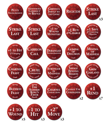 4. Edition Flesh-Eater Courts Buffs & Artefakt Token Warhammer Age of Sigmar