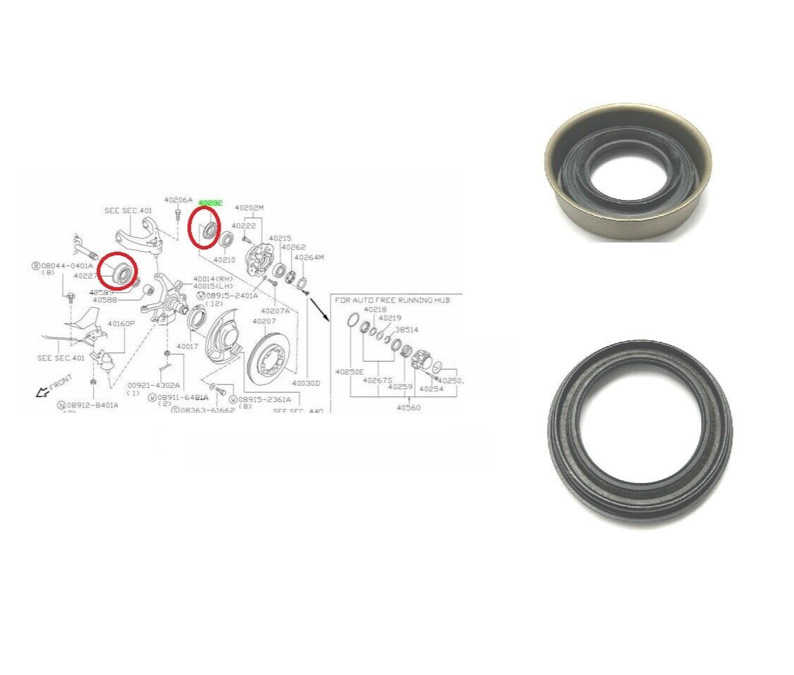 FOR NISSAN NAVARA D22 PICK UP 2.5TD FRONT UPRIGHT KNUCKLE & HUB OIL SEAL 98-06