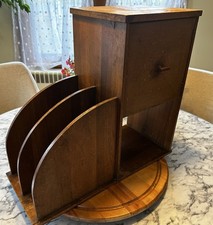 Antique Vintage Chair side Tobacco Copper Lined Humidor & Magazine Rack