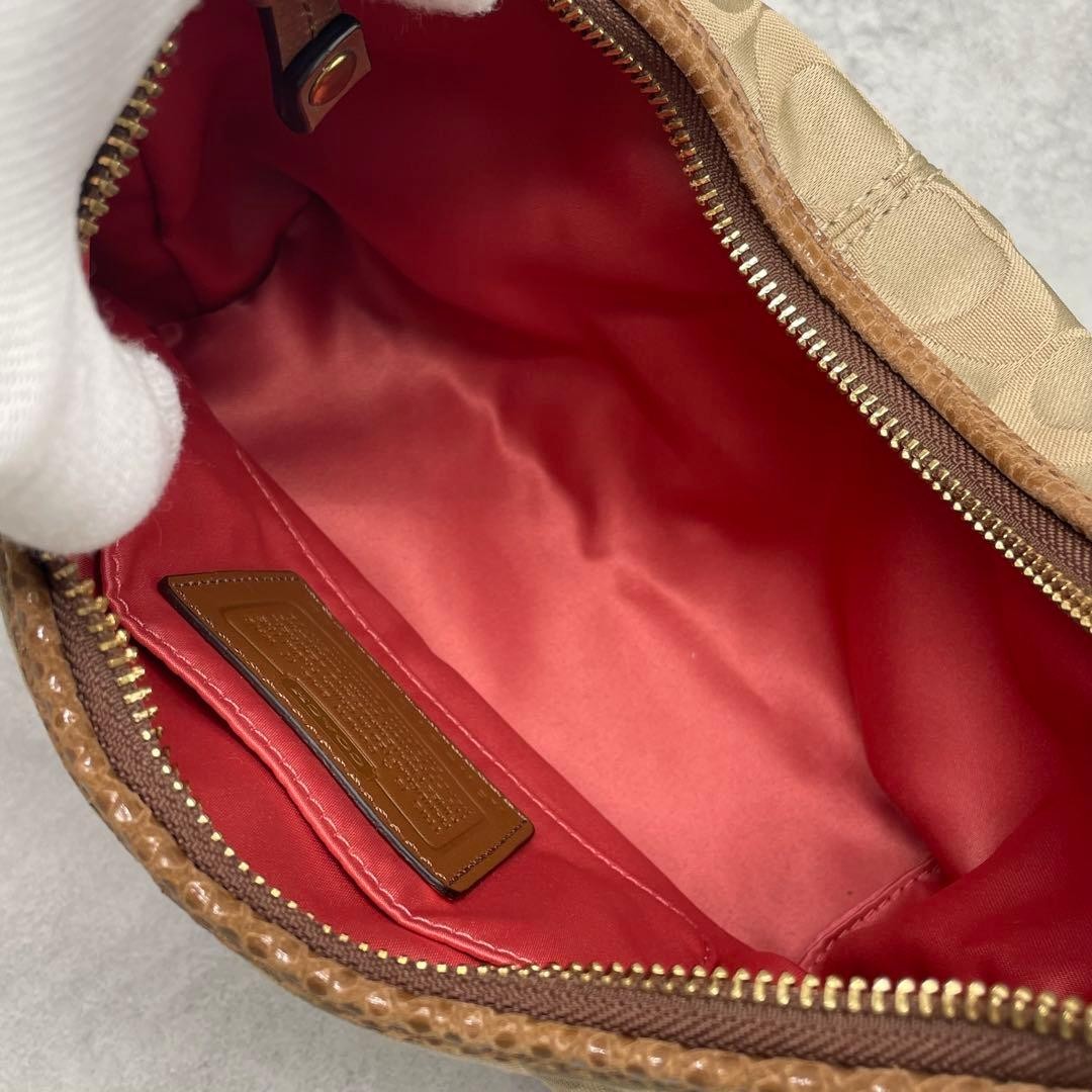 Coach Canvas Leather Python-Embossed Shoulder Bag… - image 16