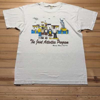 Vintage 80s The Joint Activities Program Statue Of Liberty NYC T-Shirt USA - XL