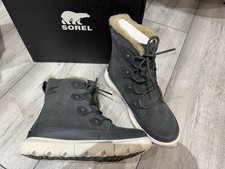 Sorel Explorer Joan II Waterproof Leather Boots Faux Fur, UK Size 4 (EU 37) NEW