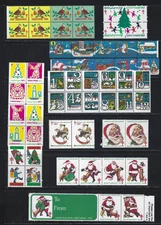 US Christmas Seals lot: one MNH set from 9 yrs between 1968-1983; 57 seals!