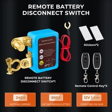 Remote Battery Disconnect Switch Battery Kill Switch 12V 240A for Auto RV ATV Uy