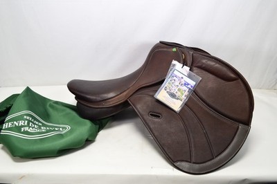 NEW Henri de Rivel Equipe IGP Covered Close Contact Saddle Havana Brown 18.5