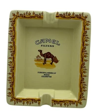 Vintage 1996 Camel Filters Ceramic Ashtray Advertising Tobacco RJRTC 90s Cream