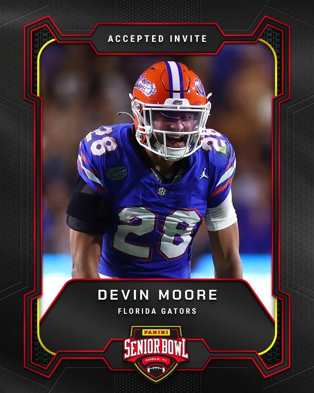 2026 SENIOR BOWL FLORIDA GATORS DEVIN MOORE DALLAS COWBOYS ROOKIE SIZE 3X5