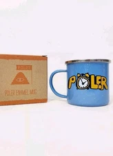 Poler Camp Mug Camp Cup Blue Enamel Outdoor Camping Hiking Drinking Cup Durable