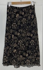 VTG Y2K Brown Floral Skirt Sz M Forest Fairy Ruffle Hem Cottagecore