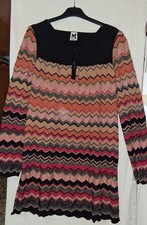 Vestito Missoni donna taglia 3XL lana merino fantasia zig zag elegante caldo vtg