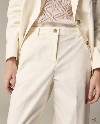NWT! J.Crew Full-length wide-leg trouser in cotton/linen. Women s Size 8. $148.
