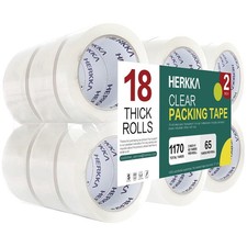 18 Rolls Heavy Duty Clear Packaging Tape, 2" x 65 Yards