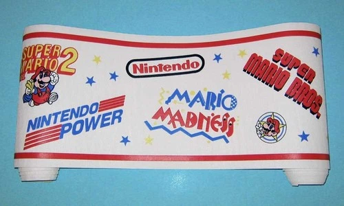 Vintage 1989 Nintendo NES Logo Super Mario Bros Wall Wallpaper Kids Border — NOS - product listing photo