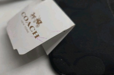 Coach New With Tags-On Black Fabric Wristlet Wallet Clutch