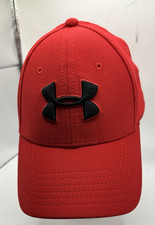 Under Armour Hat Cap Fitted S/M Red Youth Kids Boys Gym Athletic