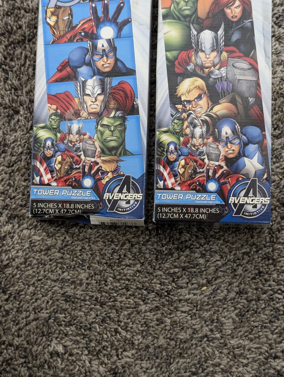 2 Marvel Avengers Assemble Tower Puzzles 50 Pieces Hulk Captain