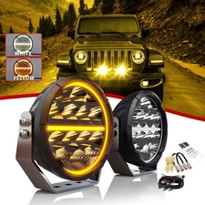 AUXBEAM 3" 5" 7" LED Side Shooter Work Light Bar Fog Lamp Driving Pods DRL Amber