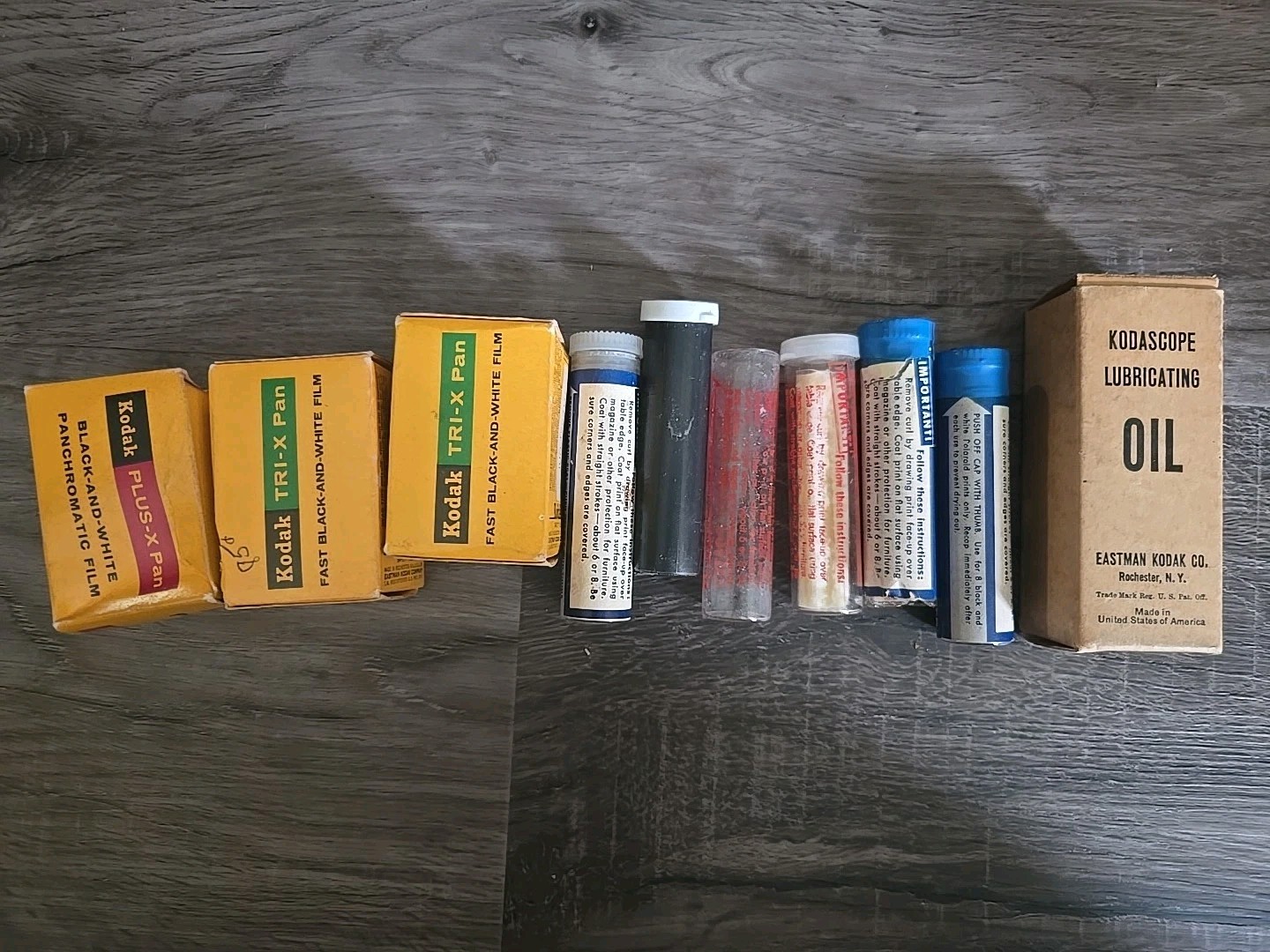 Vtg Kodak Plus X Tri-x Pan Black White Film Kodascope Oil Polaroid Print Coater