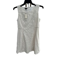 Talbots Petites Sleeveless Floral Lace Dress Ivory Party Cocktail Wedding 10P