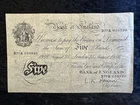 Great Britain, White £5 Banknote, O'Brien 1956 (D77A), F