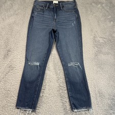 Universal Thread Jeans High Rise Skinny Crop Ankle Raw Hem Stretch Women's 6/28R