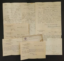 1897/99 antique EDITOR LETTERS boston ma NEW ENGLAND MAGAZINE keene nh KINGSBURY