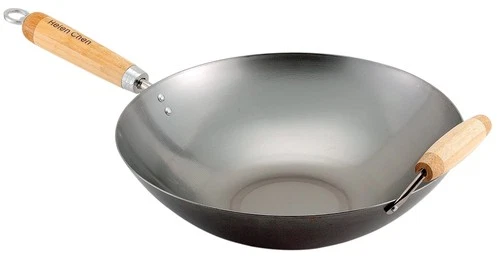14-Inch Carbon Steel Flat Bottom Wok - Thumbnail 5