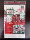 VTG 80's Vinyl Christmas Tablecloth 54 x 72" Kitchen Mate Textured New Old Stock