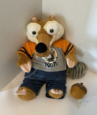 2012 Ice Age Scrat Continental Drift Build A Bear BAB 15  Plush w/outfit & Acorn