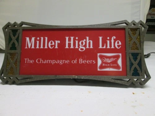Vintage Miller High Life Lighted Beer Sign Bar Man Cave