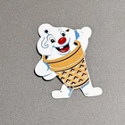 VINTAGE ICE CREAM CONE PORCELAIN SIGN CAR GAS TRUCK OIL MOTORCYCLE