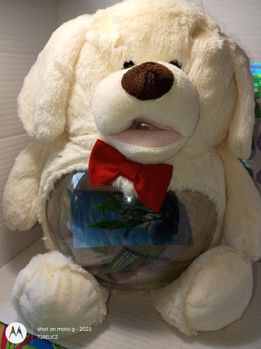 2014 "Teddy Tank" Fish Tank / Storage Jar~ 16" Plush Dog/Puppy