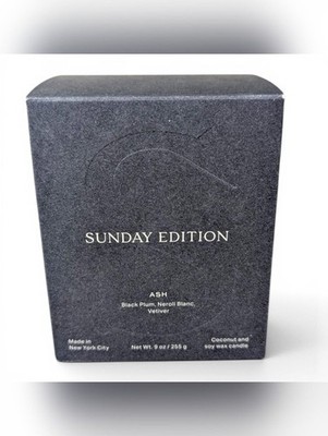 NEW Sunday Edition Candle Ash Scented Coconut Soy Wax 9 oz Handmade Neroli Rose