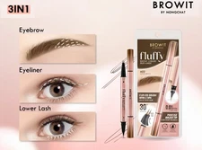 BROWIT Duo Brow Liner Pen Fluffy Eyebrow & Eyeliner Pen Long Lasting Waterproof