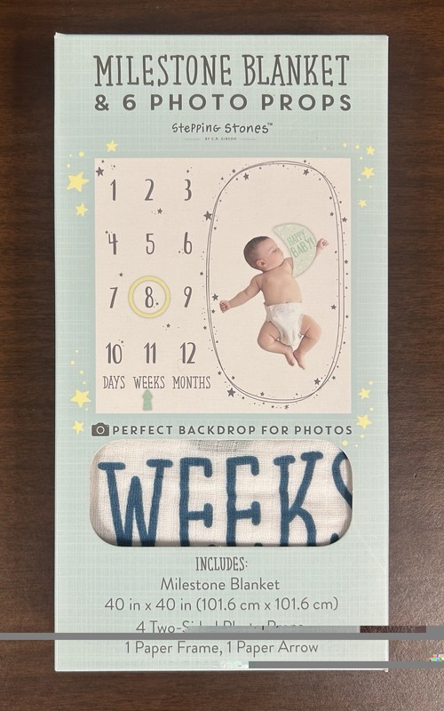 Baby Monthly Milestone Blanket With Photo Props - New