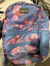 matilda jane backpack blue with pink flowers