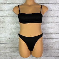 Hollister Ribbed Knit Black Bikini Size Medium