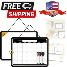 Small Monthly Whiteboard Calendar for Wall, Mini 11" x 14" Dry Erase Board wi...