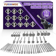 Stone Carving Set Diamond Grinding Bit Compatible with Dremel, 52Pcs Polishing K