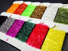 MICRO TINSEL CHENILLE - 12 COLORS - Fly Tying Material - 5mm X 4 Yards ea. - NEW