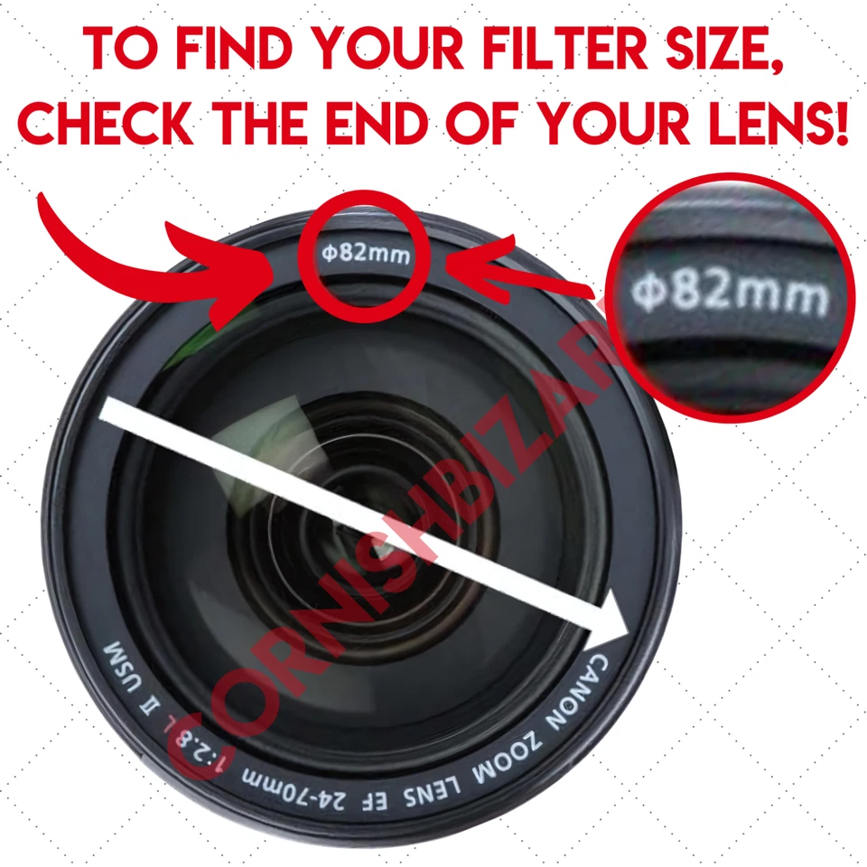 LENS CAP FOR CANON 43MM 49MM 52MM 55MM 58MM 67MM 72MM 77MM 82MM FILTER THREAD UK - Image 2 of 3