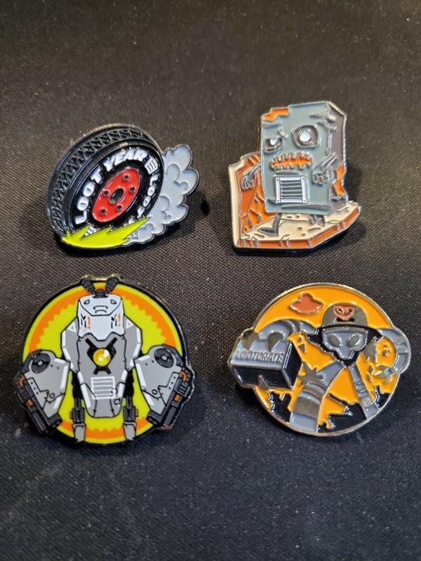 Lot of 4 Lootcrate Pins Collectible Set - Zombie Power Speed Invasion Exclusive