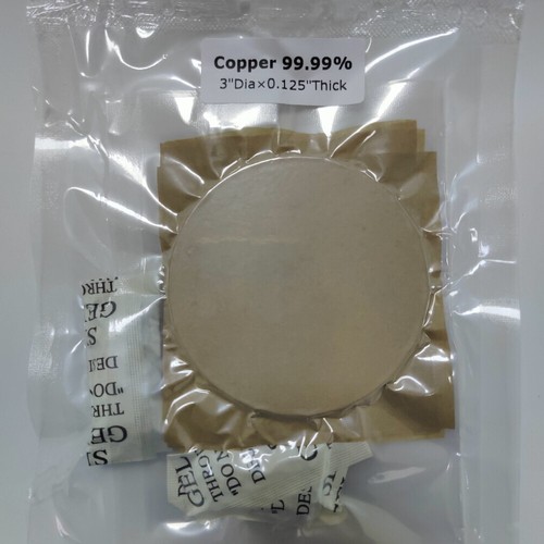 Copper Sputtering Target 3"diameter×0.125" thick 99.99% with COA